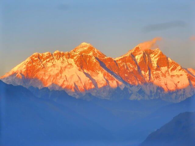 コンデ｜夕焼けのエベレスト｜ネパール・エベレスト街道トレッキング旅行＠ブループラネットツアー