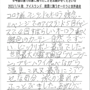 お客様の声:アイスランドツアー